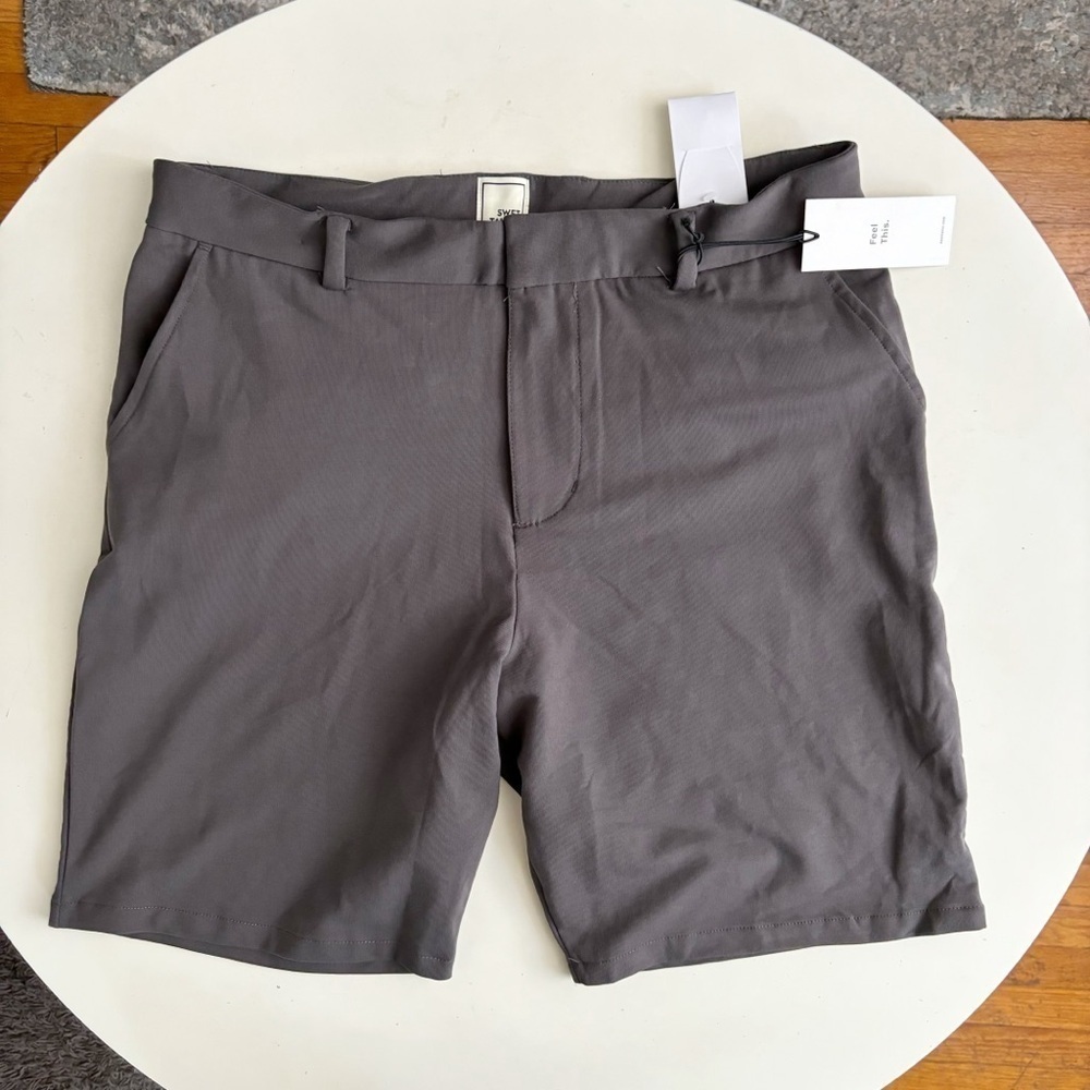 Swet Tailor Men’s 9” Everyday Chino Short Gray Size 33 New Performance Stretch